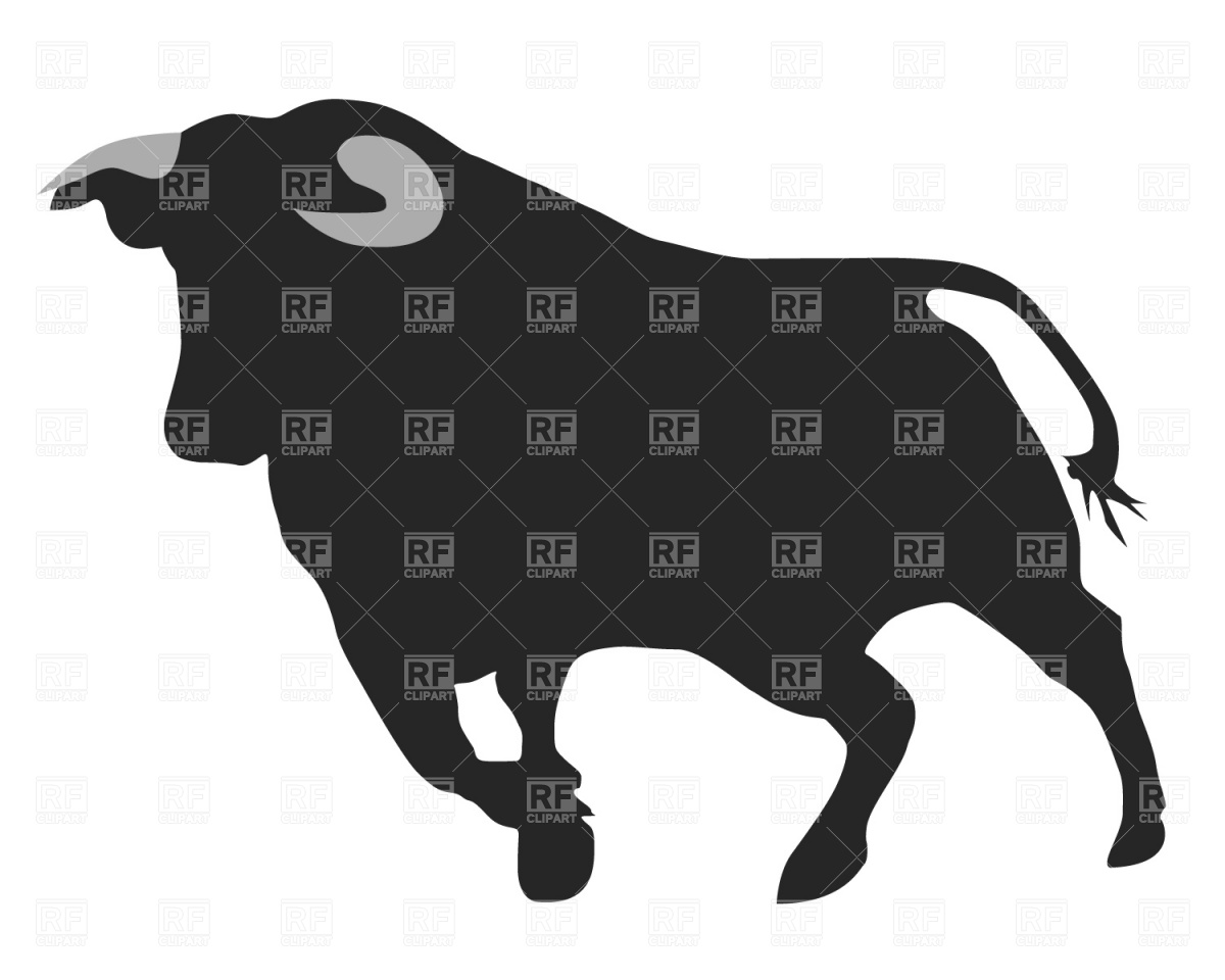 1200x960 Running Bull Silhouette Vector Image Of Plants And Animals
