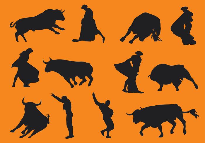 700x490 Bull Fighter Silhouette Free Vector