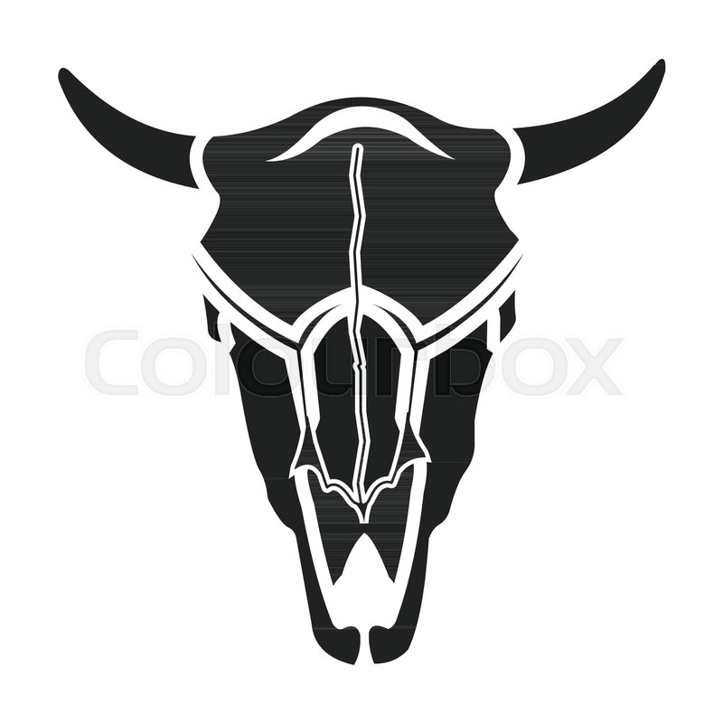 800x800 Bull Skull Icon In Black Style Stock Vector Colourbox