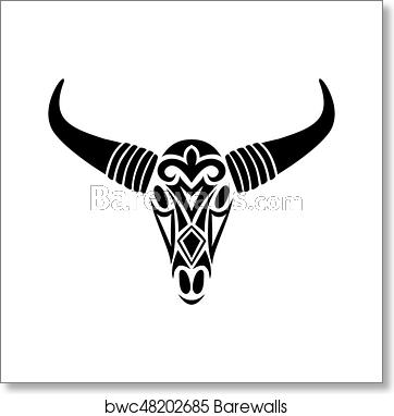 362x382 Bull Skull Vector, Art Print Barewalls Posters Prints