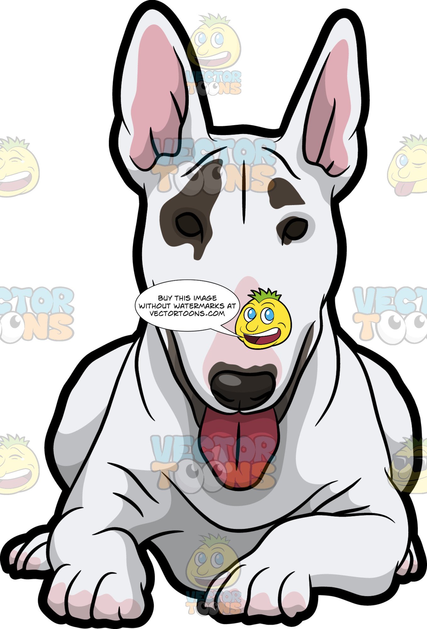 1358x2000 A Bull Terrier Relaxing On The Floor Clipart Cartoons