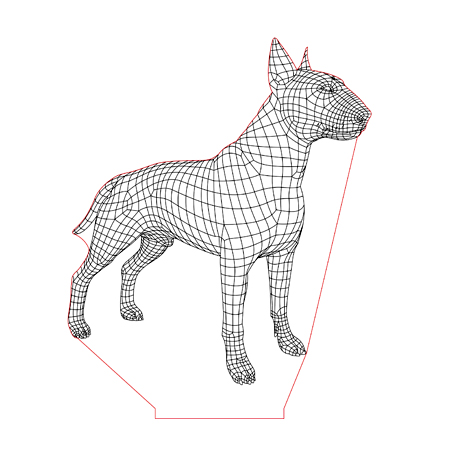 450x450 Bull Terrier Dog Illusion Lamp Plan Vector For Cnc