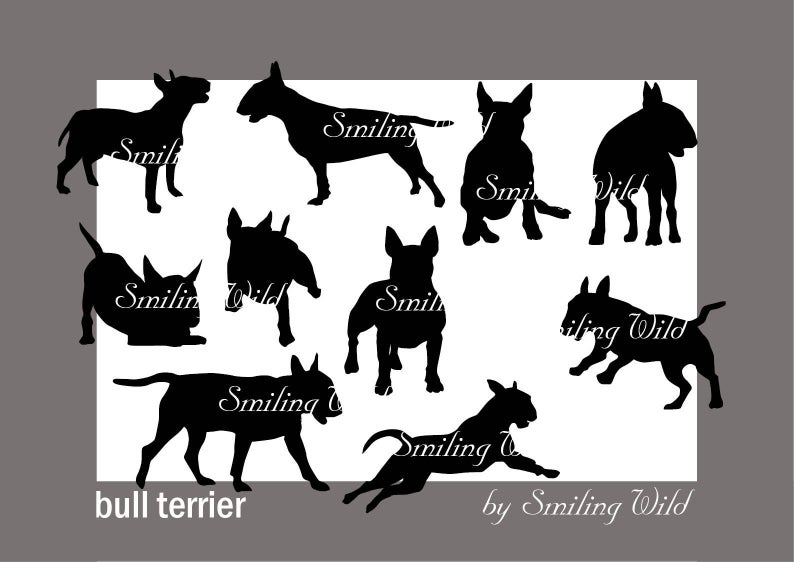 794x562 Bull Terrier Silhouette Png Clipart Dog Vector Graphic Etsy