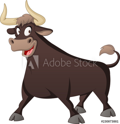 483x500 Cartoon Cute Bull Vector Illustration Of Funny Happy Animal