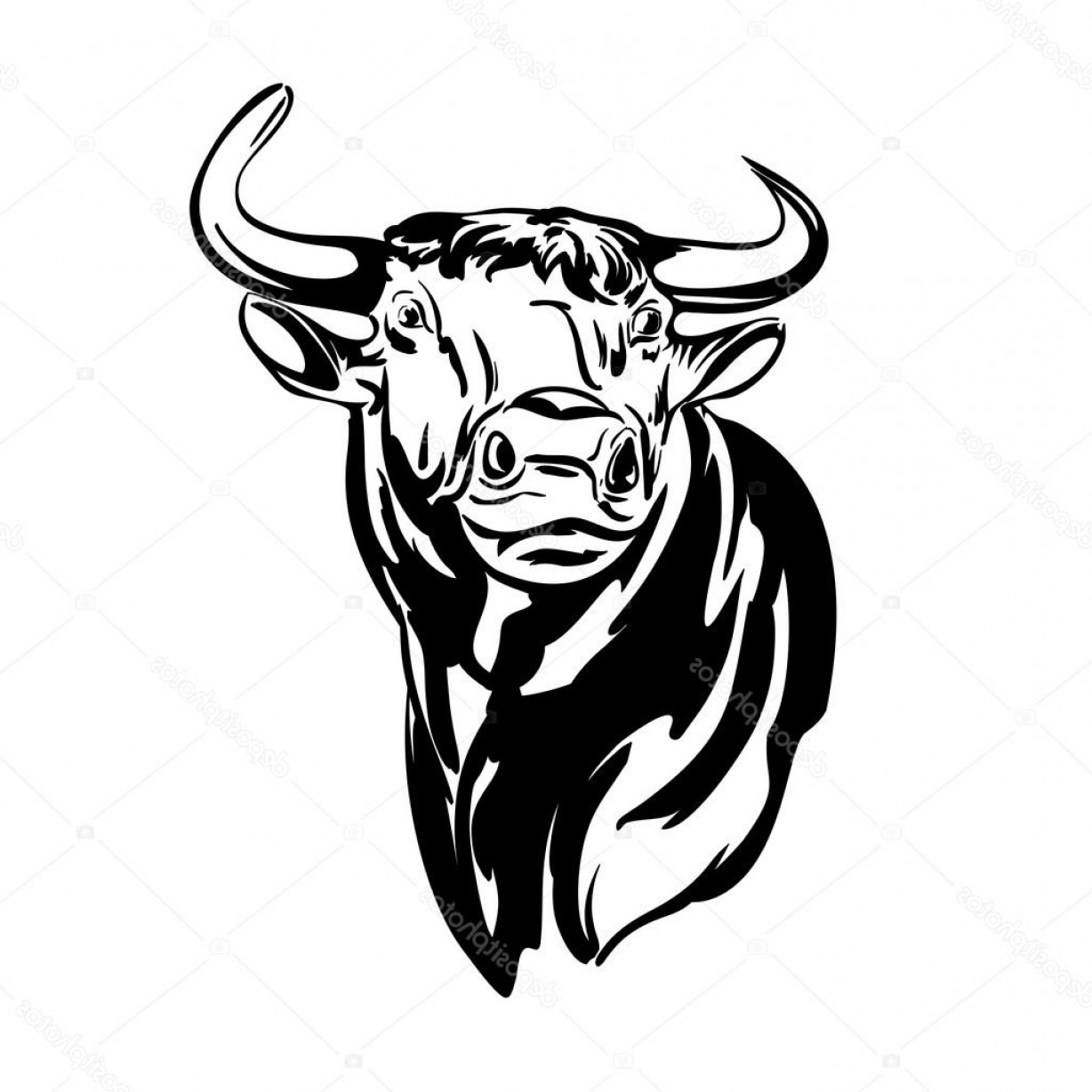 1228x1228 Stock Illustration Bull Vector Llustration Realistic Sketch Soidergi