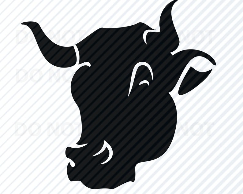 794x635 Bulls Head Clipart Clip Art Silhouette Vector Etsy