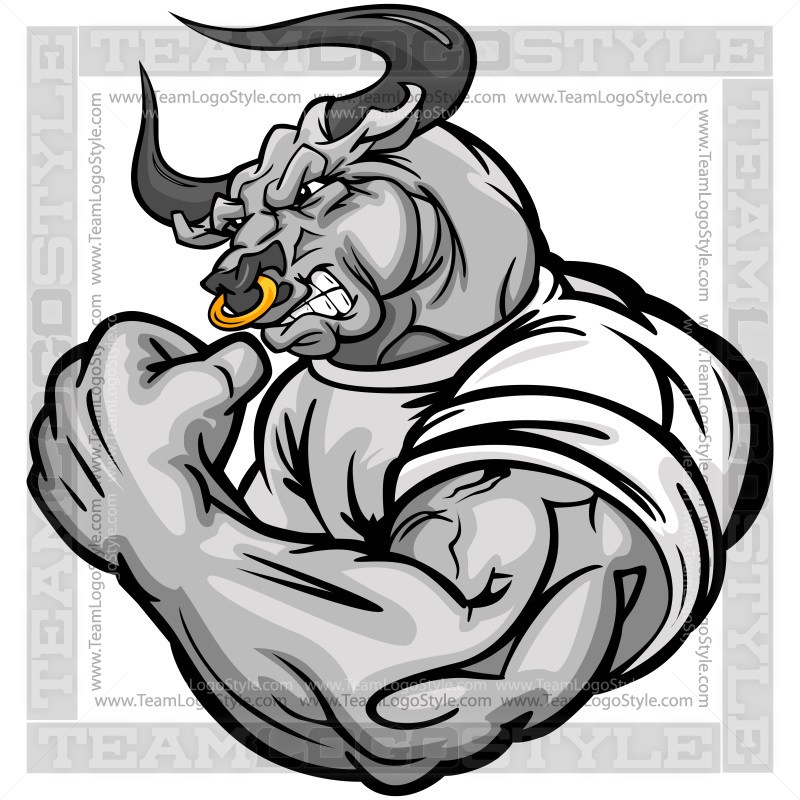 800x800 Muscular Bull Cartoon