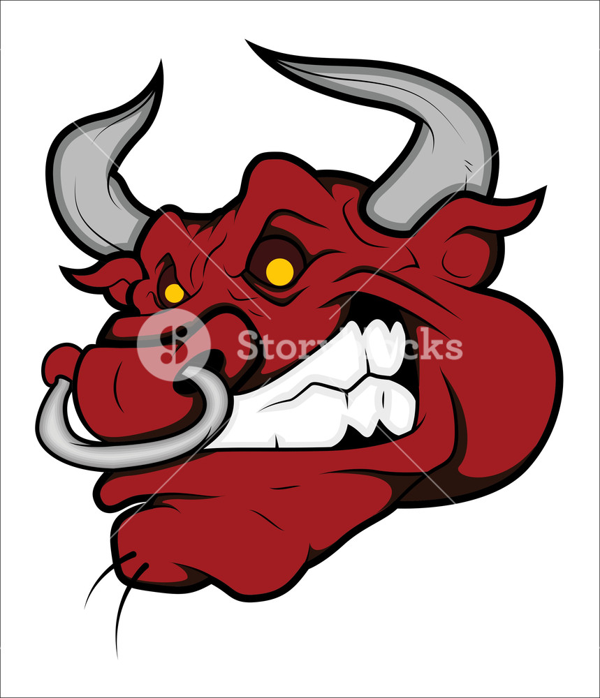 859x1000 Angry Bull Vector Royalty Free Stock Image