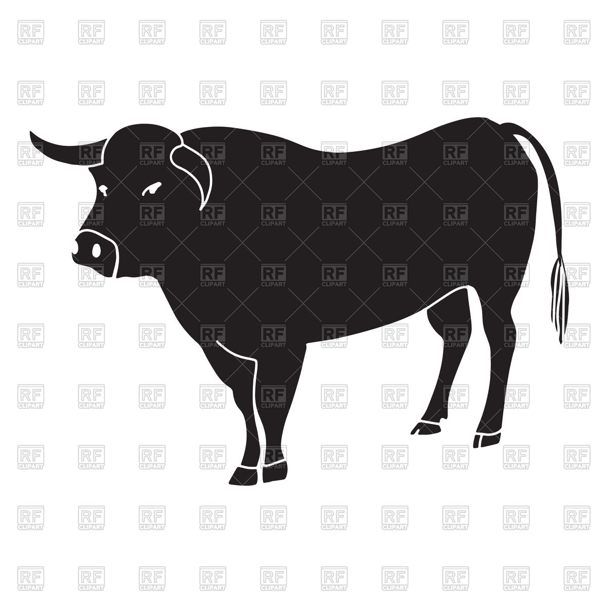 1200x1200 Black Buffalo Bull Vector Illustration Vector Image Of Plants