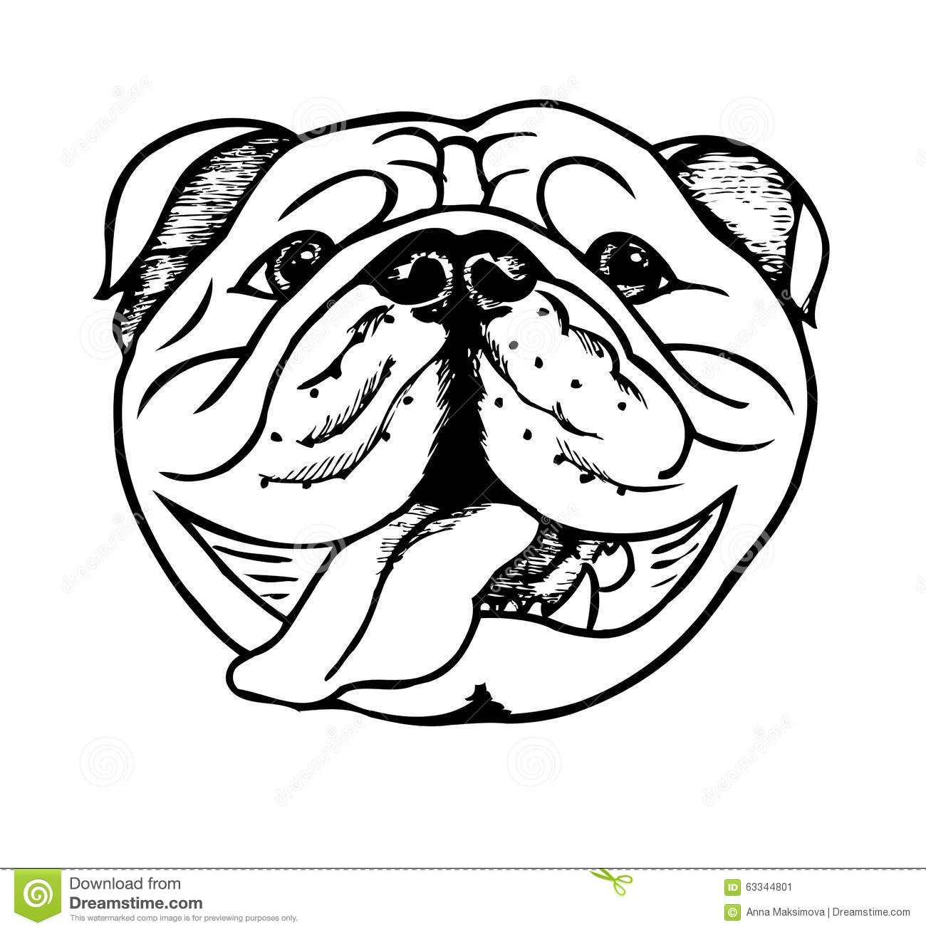 1300x1309 English Bulldog Black White Stock Illustrations, Vectors Fun