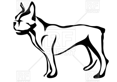 400x283 French Bulldog Silhouette Vector Image Of Plants And Animals