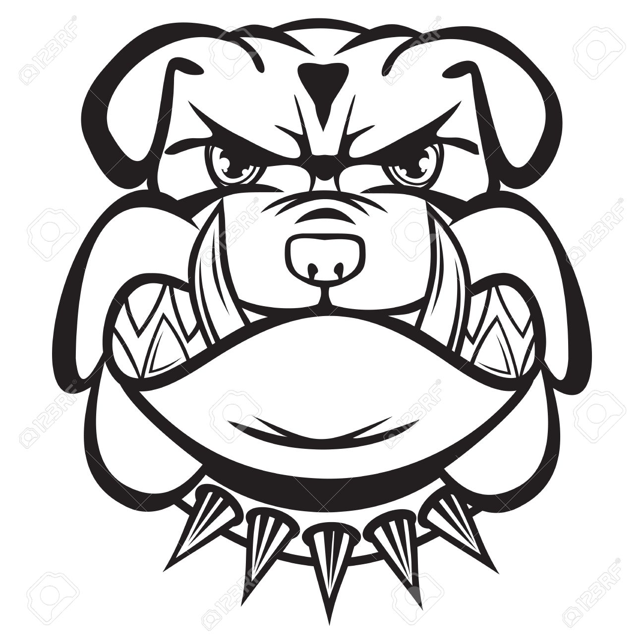 1299x1300 Angry Bulldog Clipart