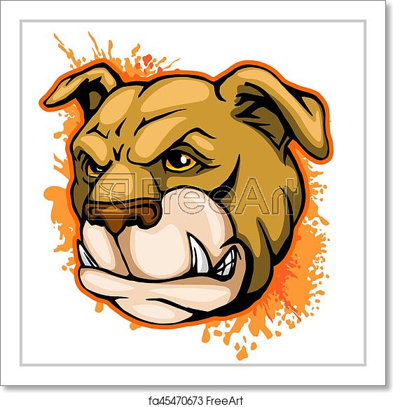 561x581 Free Art Print Of Bulldog Mascot Cartoon Head Bulldog Mascot