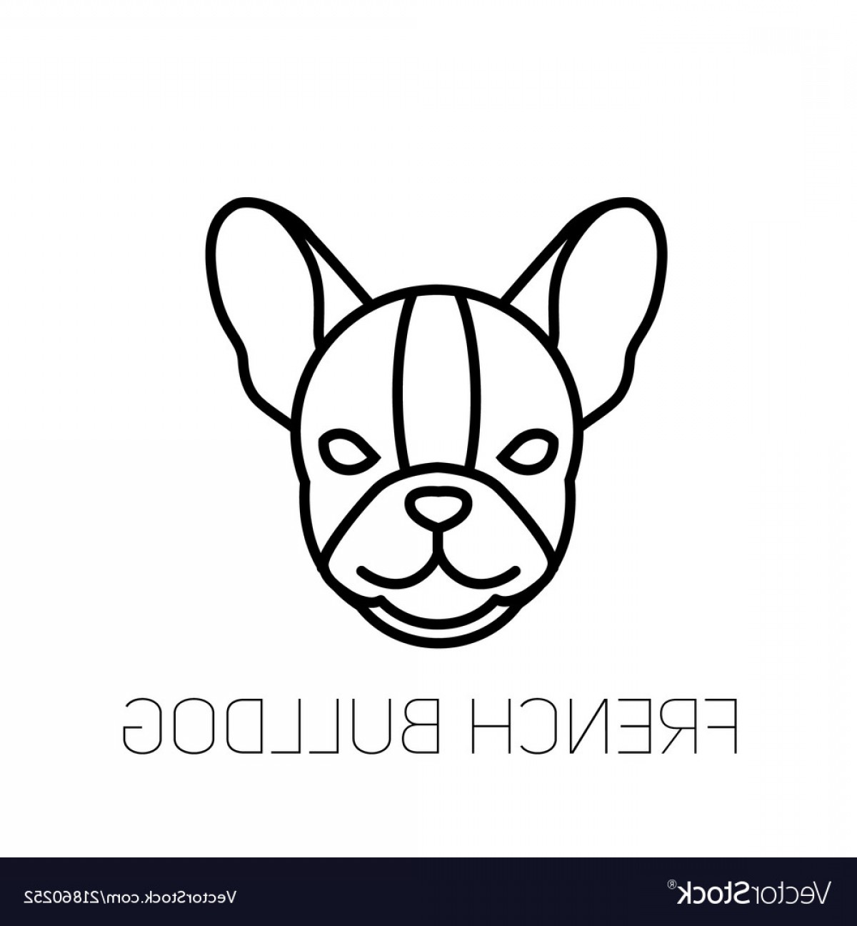 1200x1296 French Bulldog Linear Face Icon Isolated Outline Vector Hoodamathrun