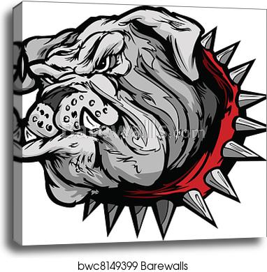 382x390 Bulldog Cartoon Face Vector Illustr, Canvas Print Barewalls