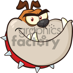300x300 Clipart Illustration Angry Bulldog Dog Head Cartoon Mascot