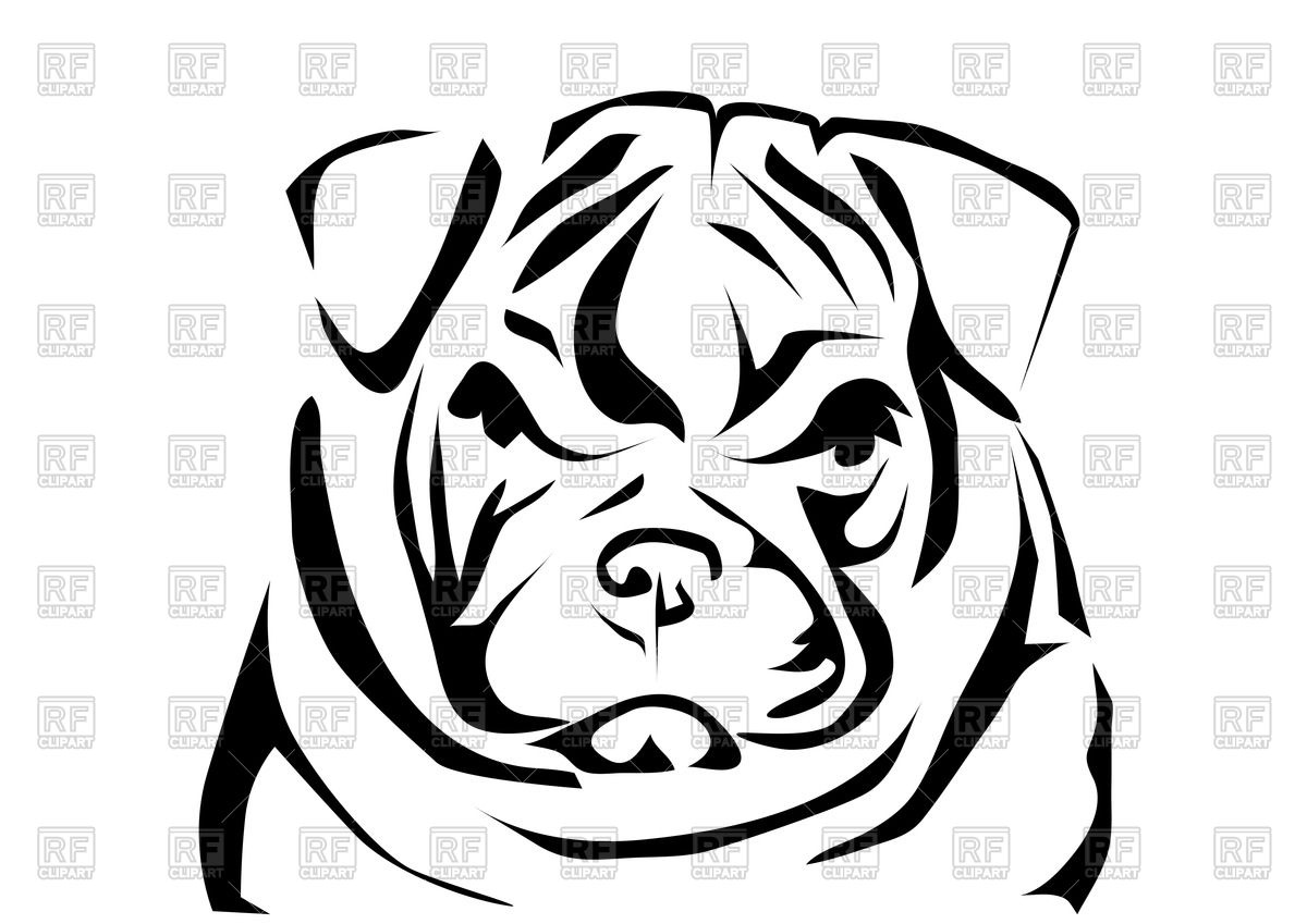 1200x849 English Bulldog's Head Vector Image Of Plants And Animals Arkela