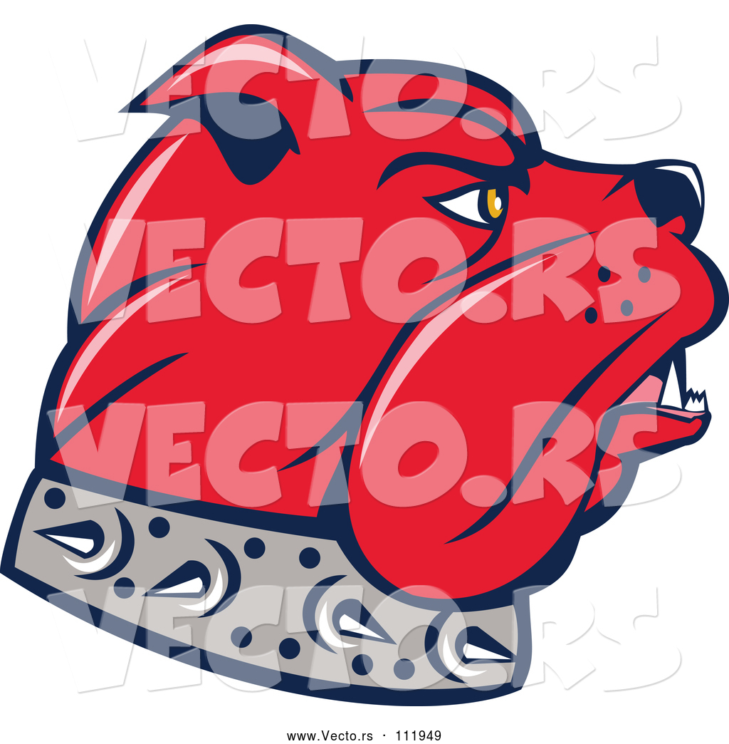 1024x1044 Vector Of Cartoon Red Bulldog Head In Profile, Facing Right