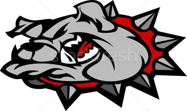 600x355 Bulldog Mascot Head Vector Illustration Vector Illustration