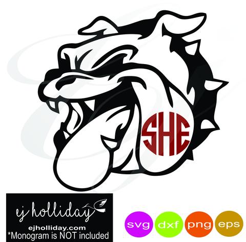 480x472 Bulldog Mascot Monogram Frame Dxf Png Vector Graphic