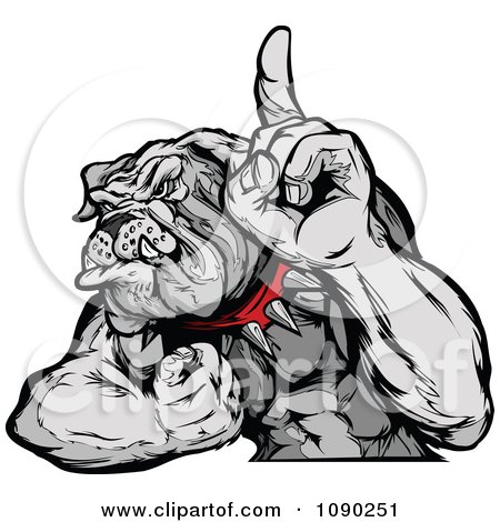 450x470 Clipart Strong Bulldog Mascot Champion Flexing And Holding