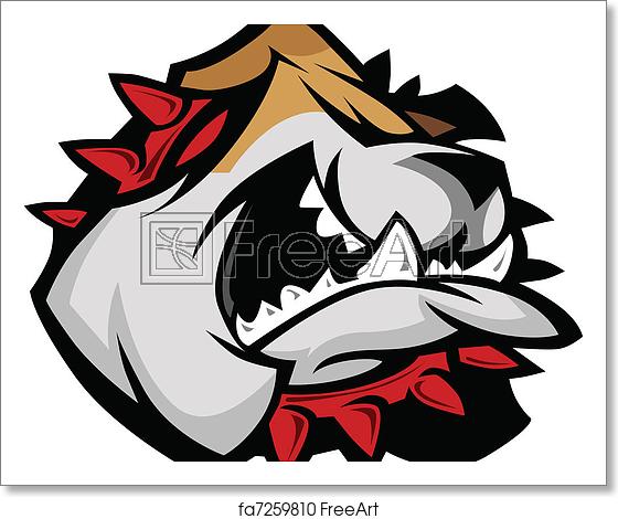 560x470 Free Art Print Of Mascot Bulldog With Collar Bulldog Mascot Head