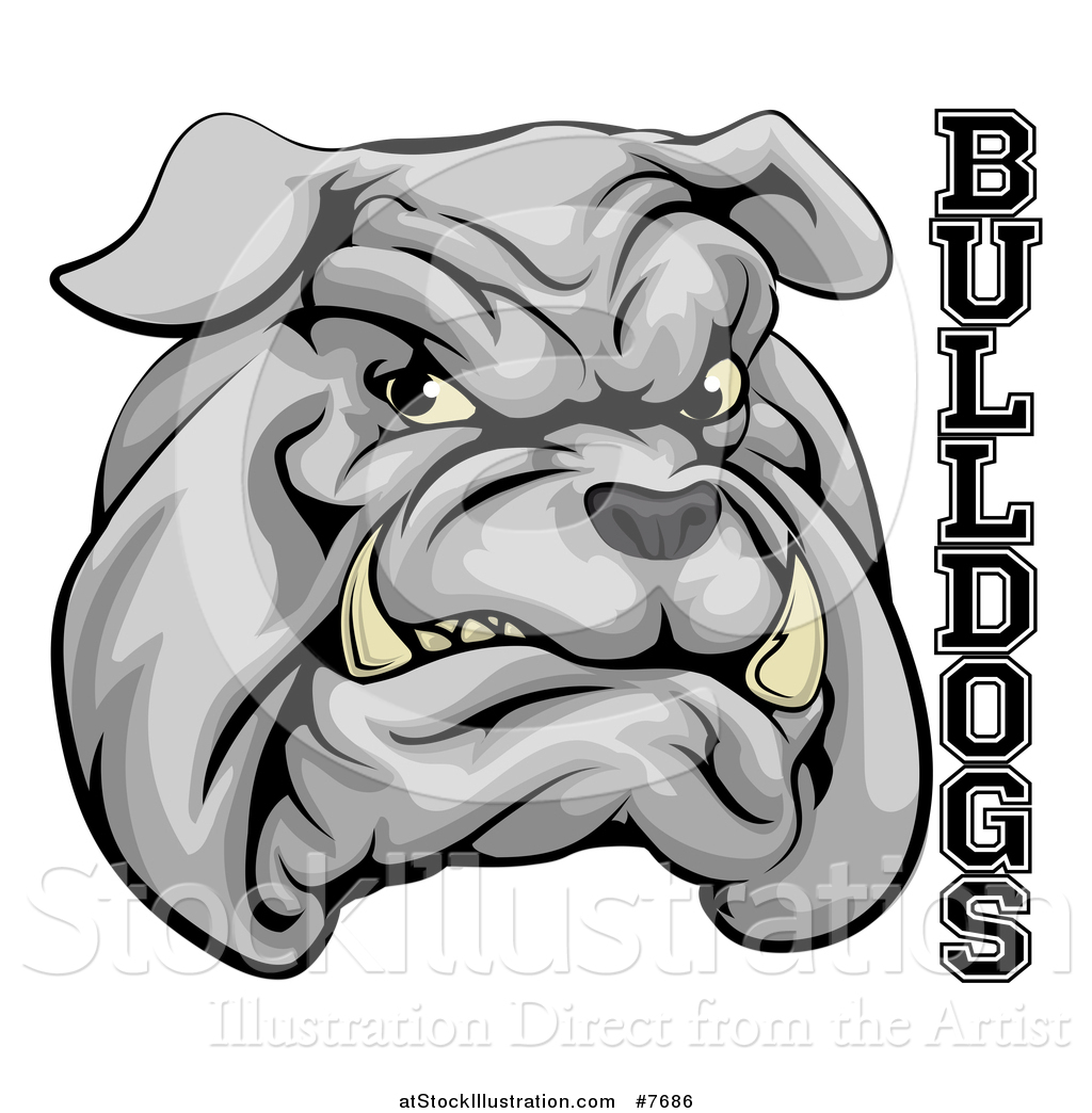 1024x1044 Vector Illustration Of A Growling Gray Aggressive Bulldog Mascot