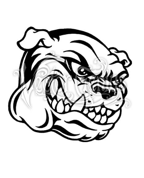 468x580 Bulldog Football Head Mascot