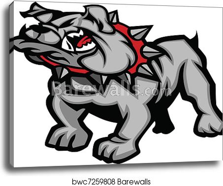 453x379 Bulldog Mascot Body Vector Illustra, Canvas Print Barewalls