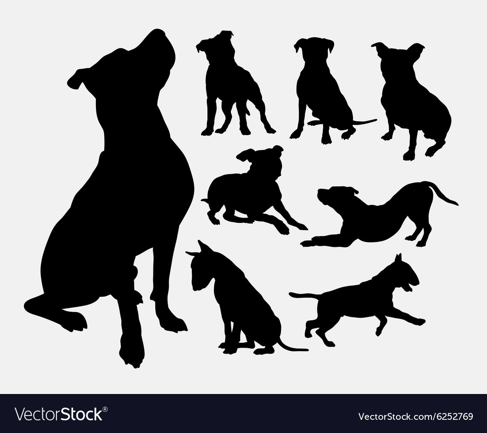 1000x888 Pitbull Silhouette Vector