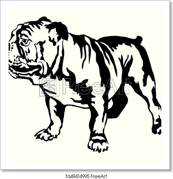 561x581 Free Art Print Of Decorative Standing Portrait Of Dog English