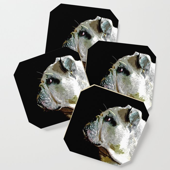 700x700 English Bulldog Dog Vector Art Coaster