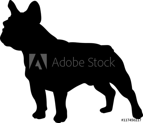 500x432 French Bulldog Vector Silhouette