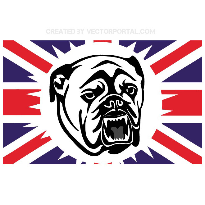 660x660 British Bulldog And English Flag Free Vector Free Vectors Ui