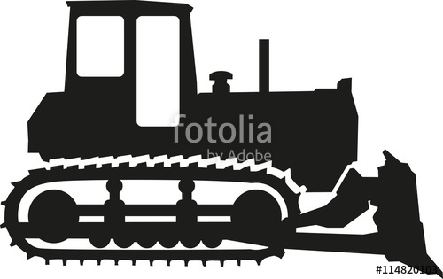 Bulldozer Silhouette Vector At Vectorified.com | Collection Of ...