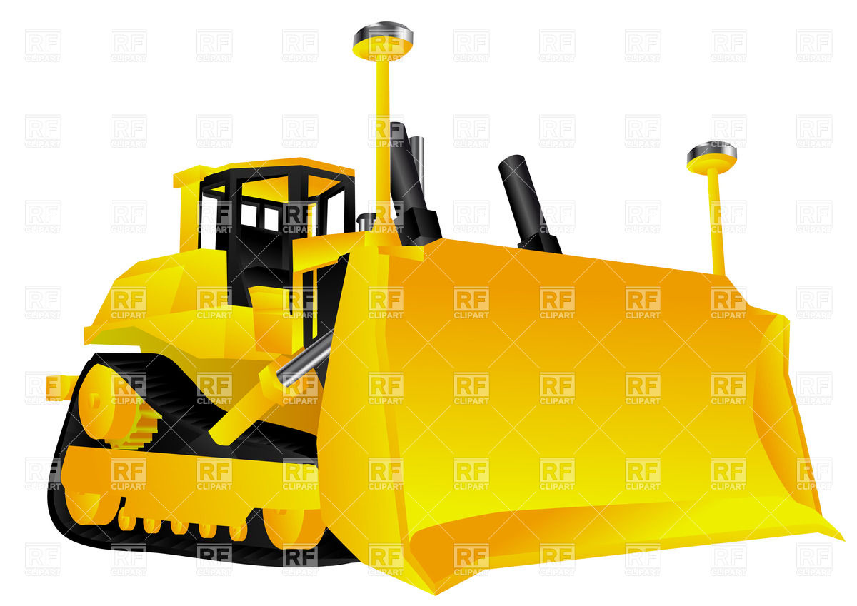 1200x849 Bulldozer Isolated On A White Background Vector Image