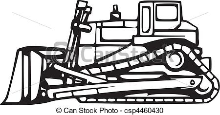 450x236 Cat Bulldozer Clipart Black And White
