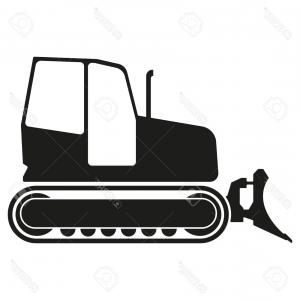 300x300 Photostock Vector Tractor Or Bulldozer Icon Isolated On White