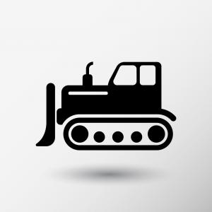 300x300 Royalty Free Vector Logo Of A Bulldozer