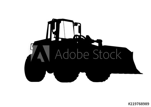 500x354 Silhouette Of Building Bulldozer Vector