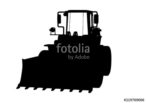 500x354 Silhouette Of Building Bulldozer Vector Stock Image And Royalty