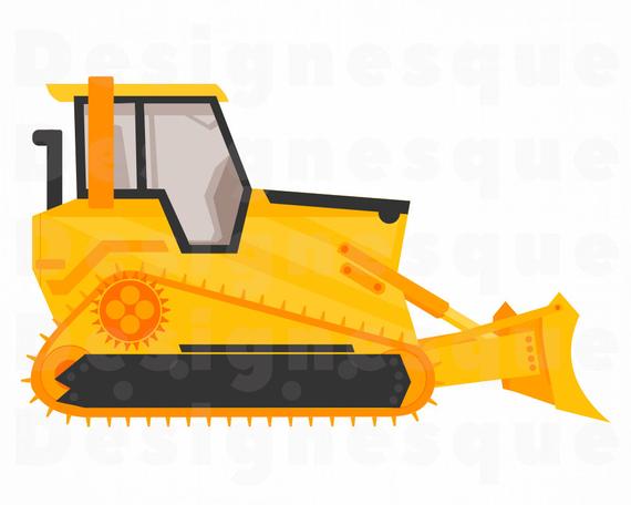 570x456 Bulldozer Clipart Bulldozer Heavy Equipment Etsy