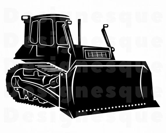 570x456 Bulldozer Heavy Equipment Bulldozer Clipart Etsy
