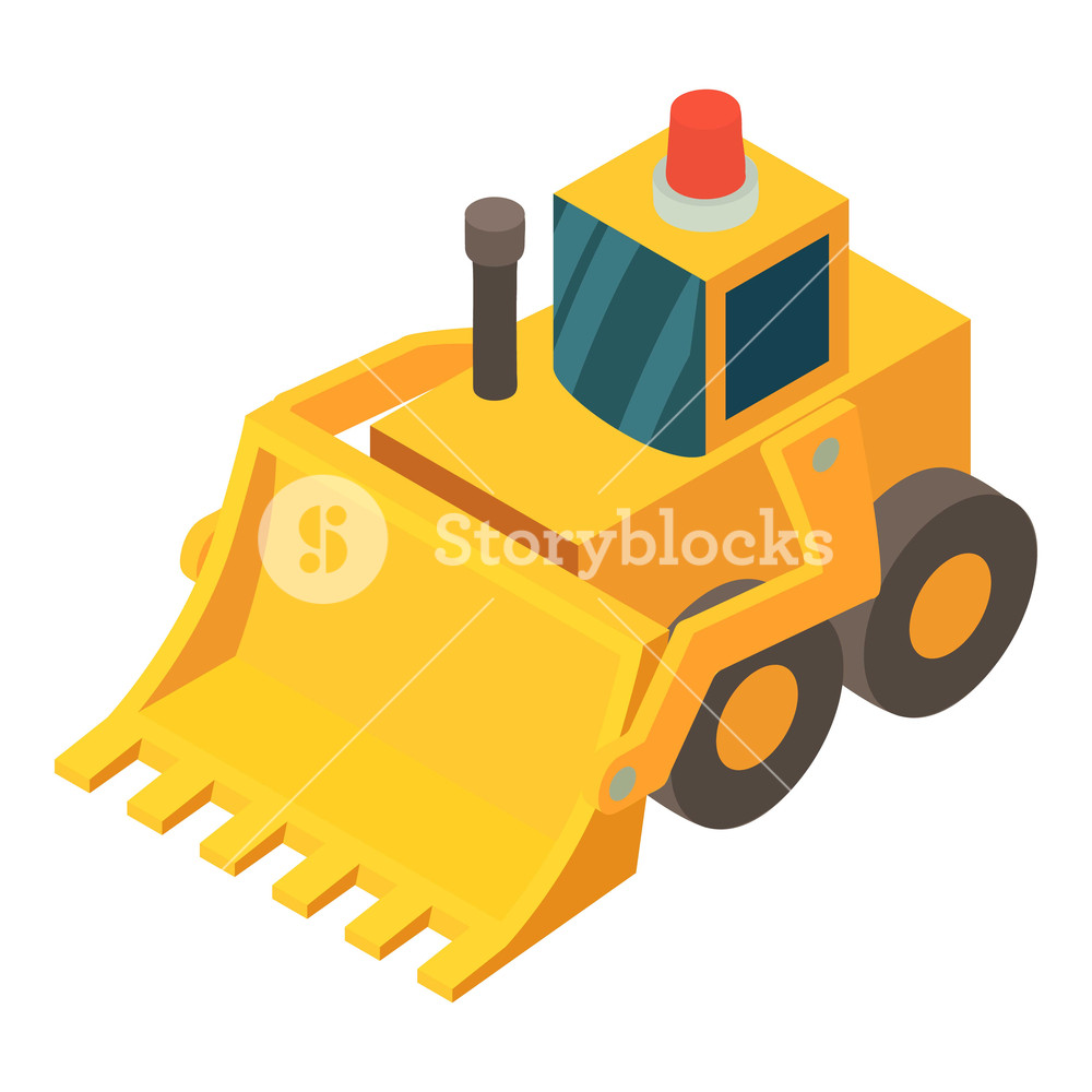 1000x1000 Bulldozer Icon Isometric Illustration Of Bulldozer Vector Icon