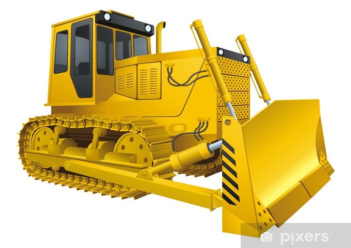700x495 Bulldozer Vector Wall Mural