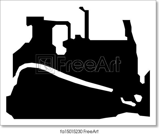560x470 Free Art Print Of Bulldozer Vector Black Silhouette Freeart