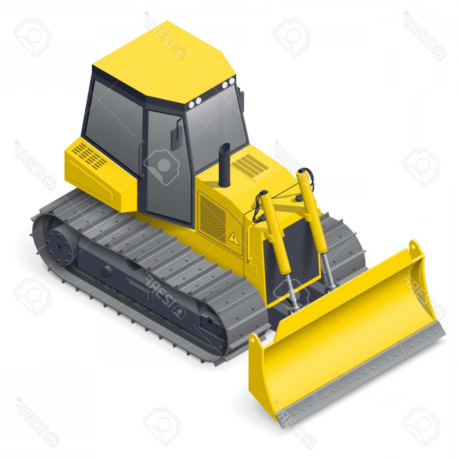 1560x1560 Photostock Vector Bulldozer Detailed Isometric Icon Vector Graphic