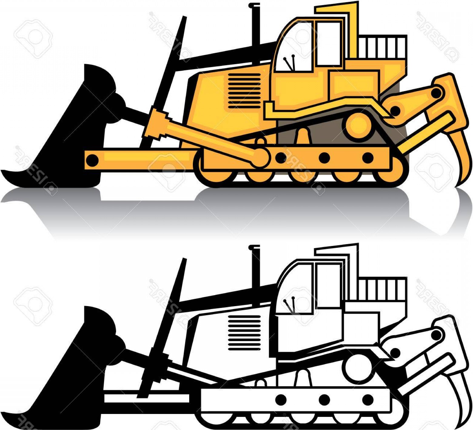 1560x1416 Photostock Vector Dozer Vehicle Vector Illustration Clip Art Image