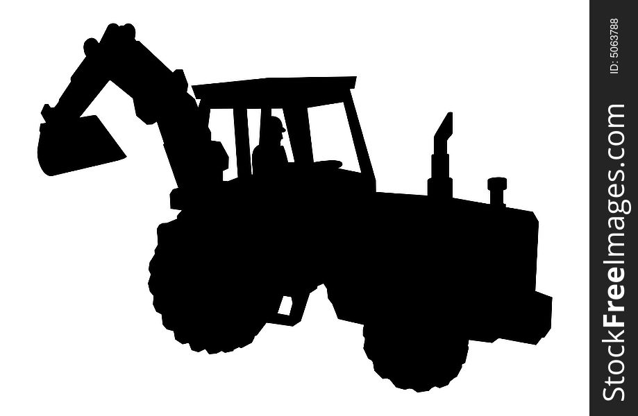 919x600 Bulldozer Vector