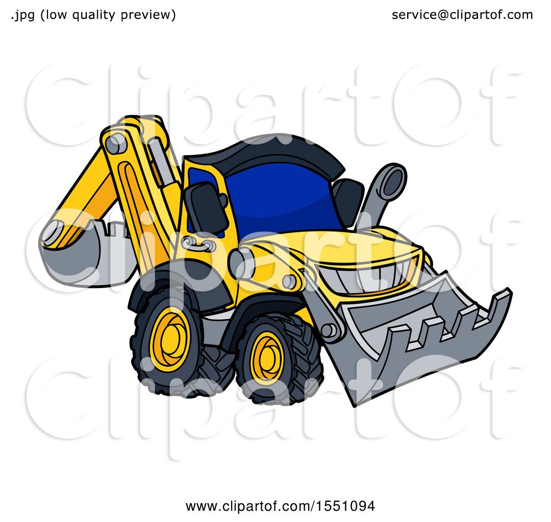 1080x1024 Clipart Of A Yellow Digger Bulldozer Machine